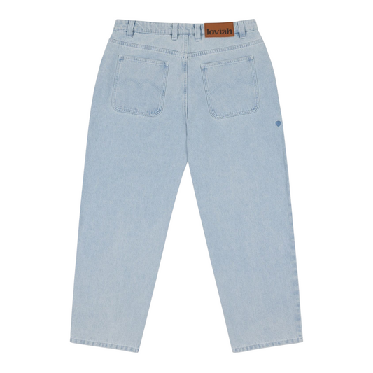 LOVIAH 1990 BAGGY DENIM PANTS WHITE BLUE WASH