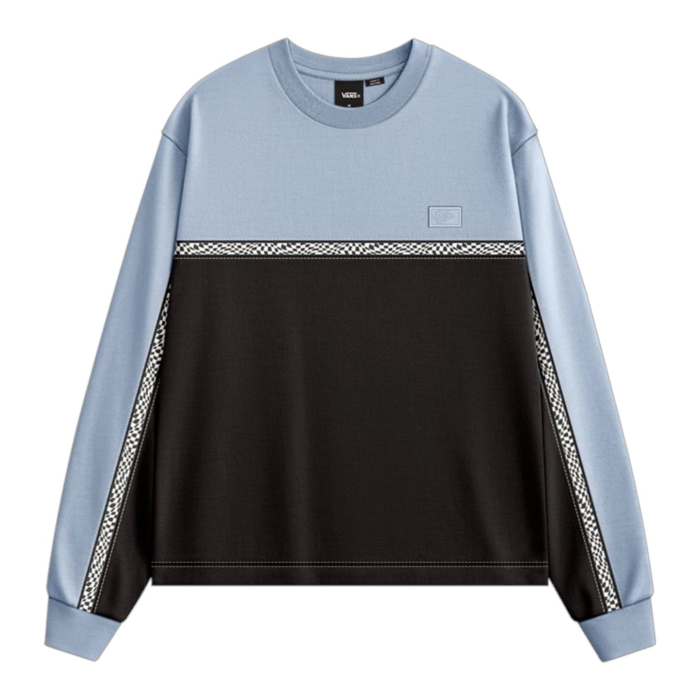VANS BLOCKED CHECKERBOARD LONG SLEEVE SOFT SLATE BLACK