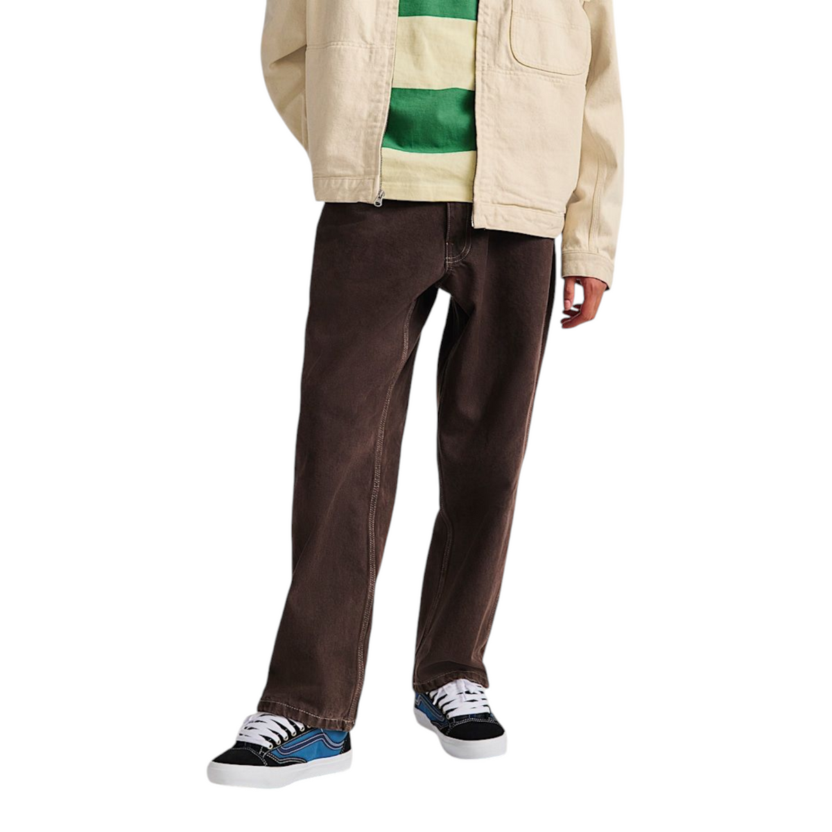 VANS SKATE CHECK 5 LOOSE DENIM PANT AFTER DARK BROWN