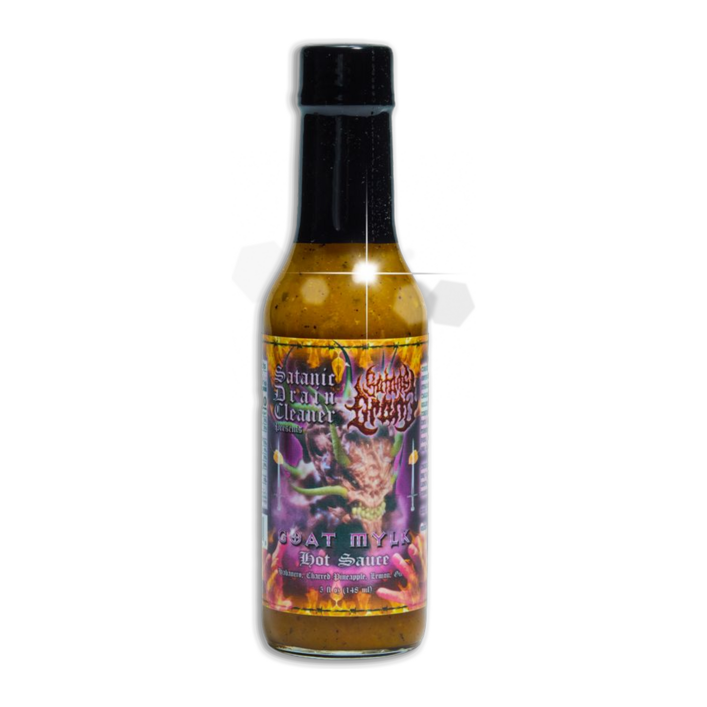 SATANIC DRAIN CLEANER GOAT MYLK HOT SAUCE