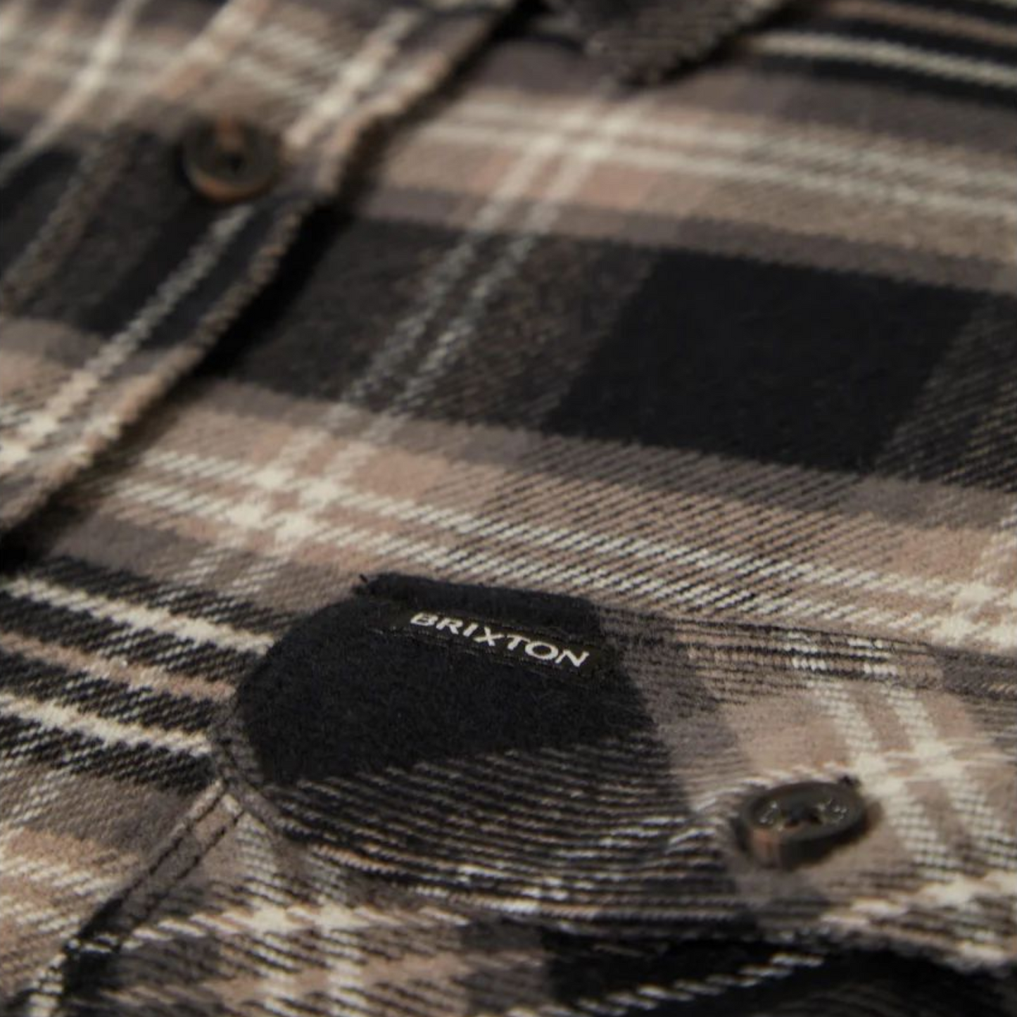 BRIXTON BOWERY FLANNEL BLACK/CHARCOAL/BEIGE