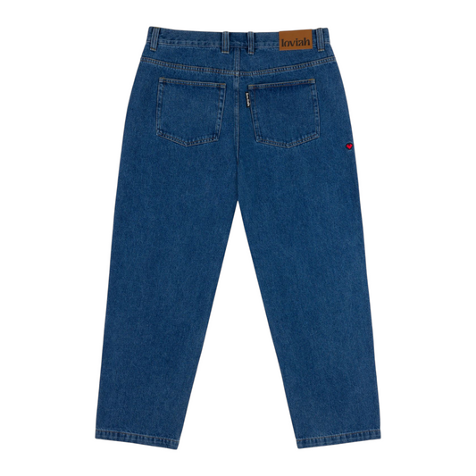 LOVIAH OG BAGGY 5 POCKET DENIM PANTS INDIGO MEDIUM WASH