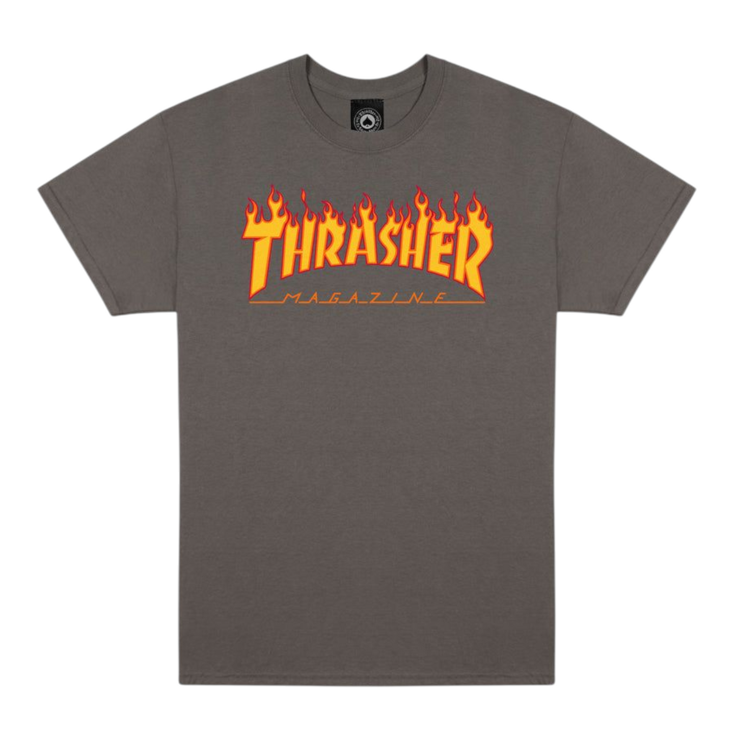 THRASHER FLAME LOGO TEE CHARCOAL