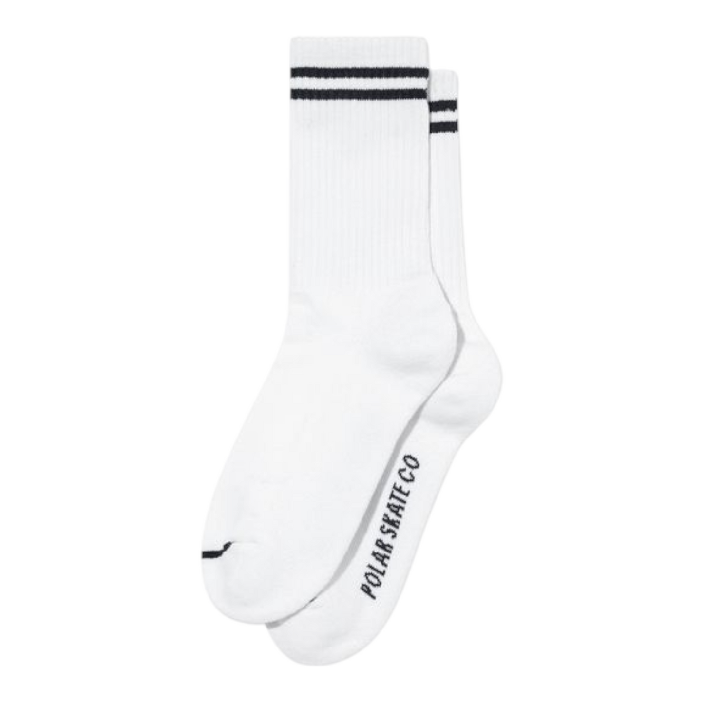 POLAR RIB SOCKS 2 STRIPES WHITE/BLACK