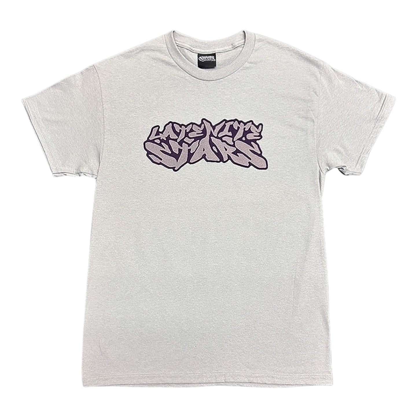 LATE NITE STARS LOGO TEE HEATHER GREY