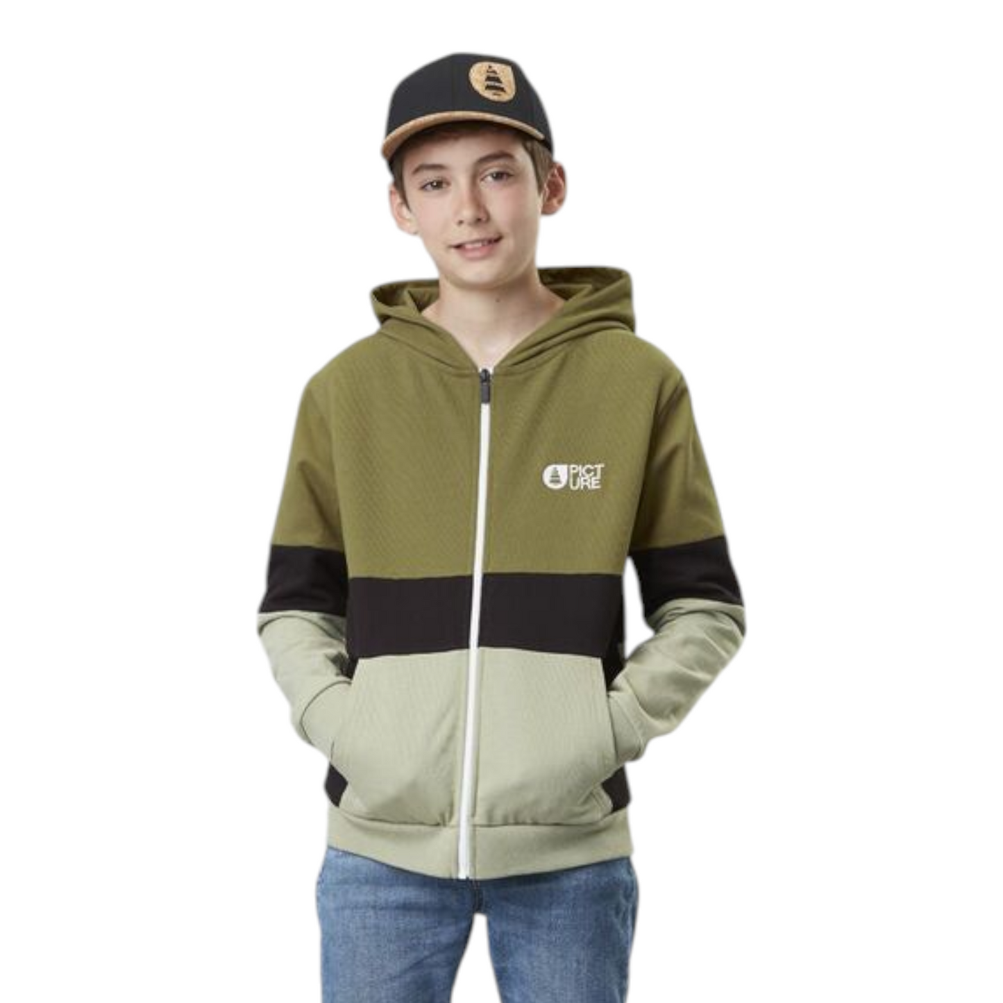 PICTURE KLOB KID ZIP HOODIE ARMY GREEN
