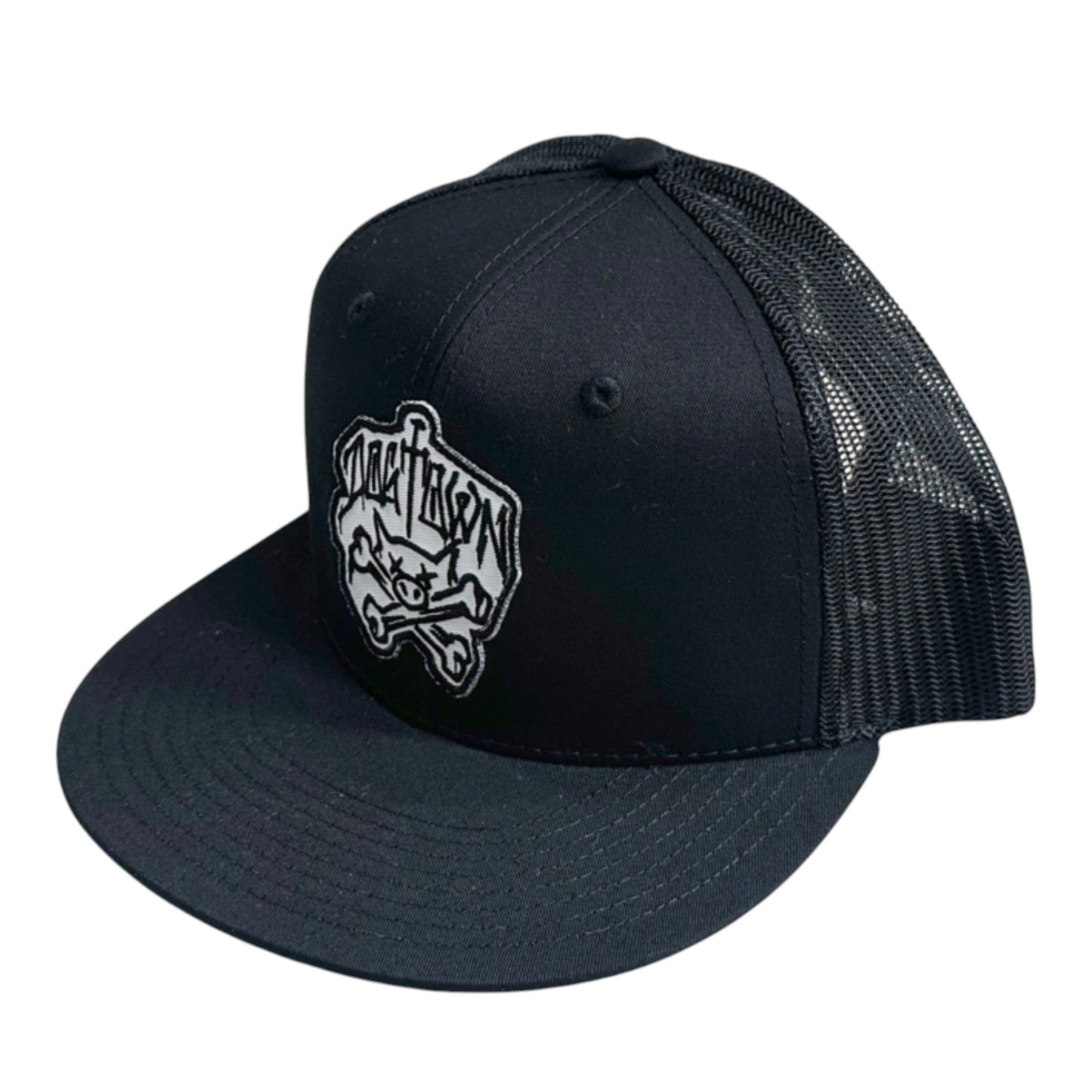 DOGTOWN PIG & BONES PATCH MESH BACK HAT BLACK