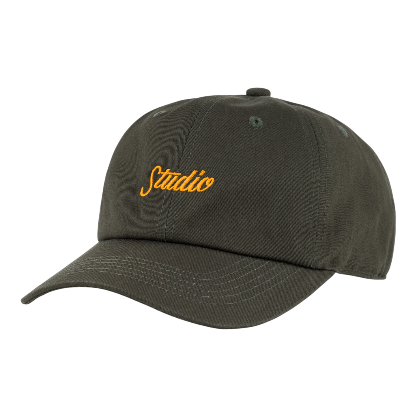 STUDIO SMALL SCRIPT 6 PANEL CLASSIC HAT OLIVE