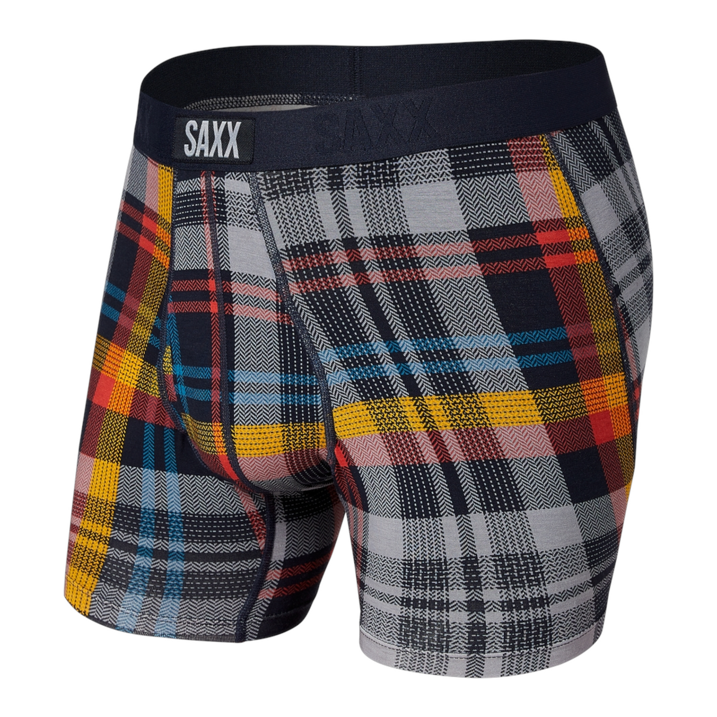 SAXX ULTRA SUPER SOFT BOXER BRIEF FLY MULTI FREE FALL PLAID