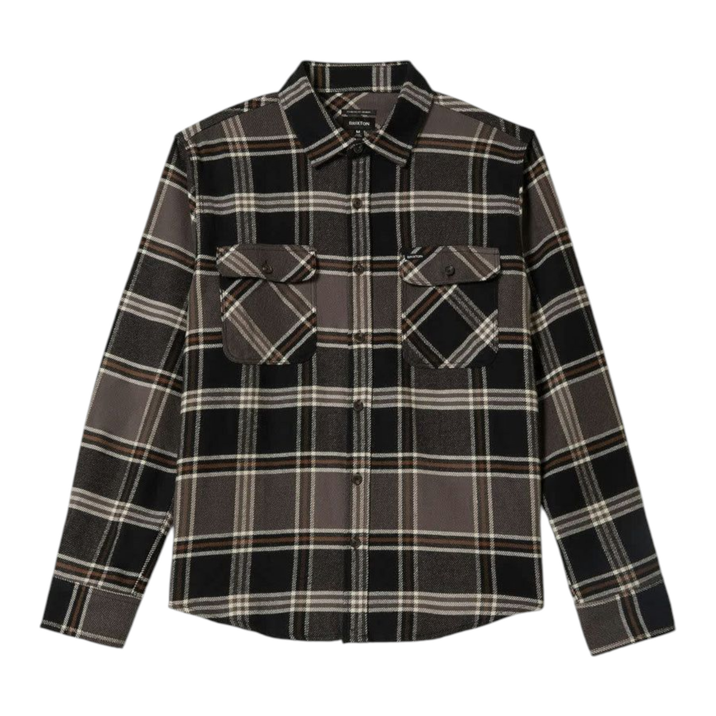 BRIXTON BOWERY FLANNEL BLACK/CHARCOAL/PINECONE