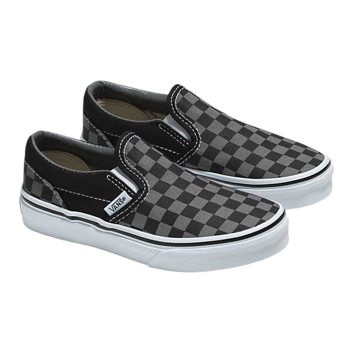 VANS CLASSIC SLIP ON JEUNESSE CARREAUX NOIR/PEWTER