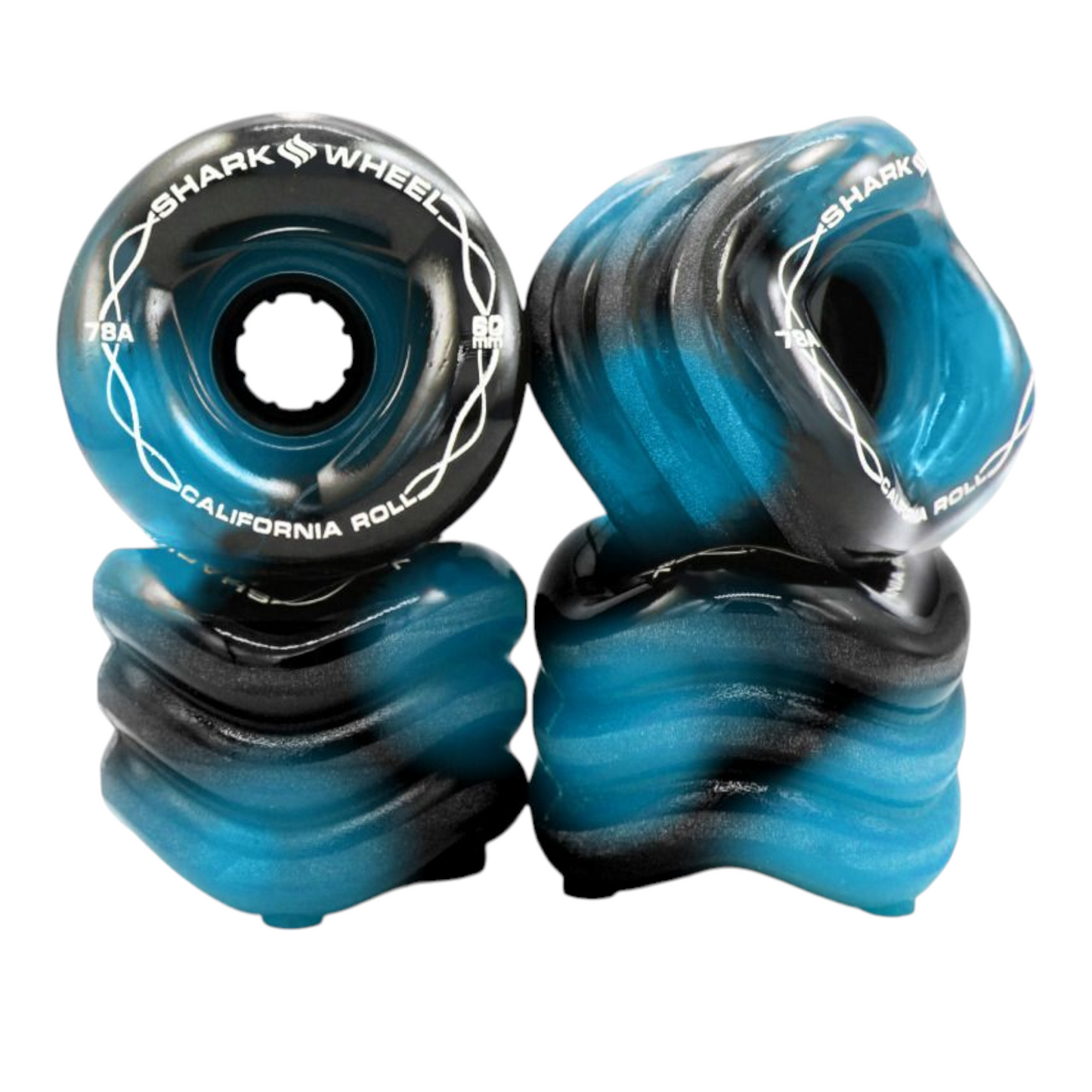 SHARK WHEEL CALIFORNIA ROLL BLACK/BLUE SWIRL 78A 60MM