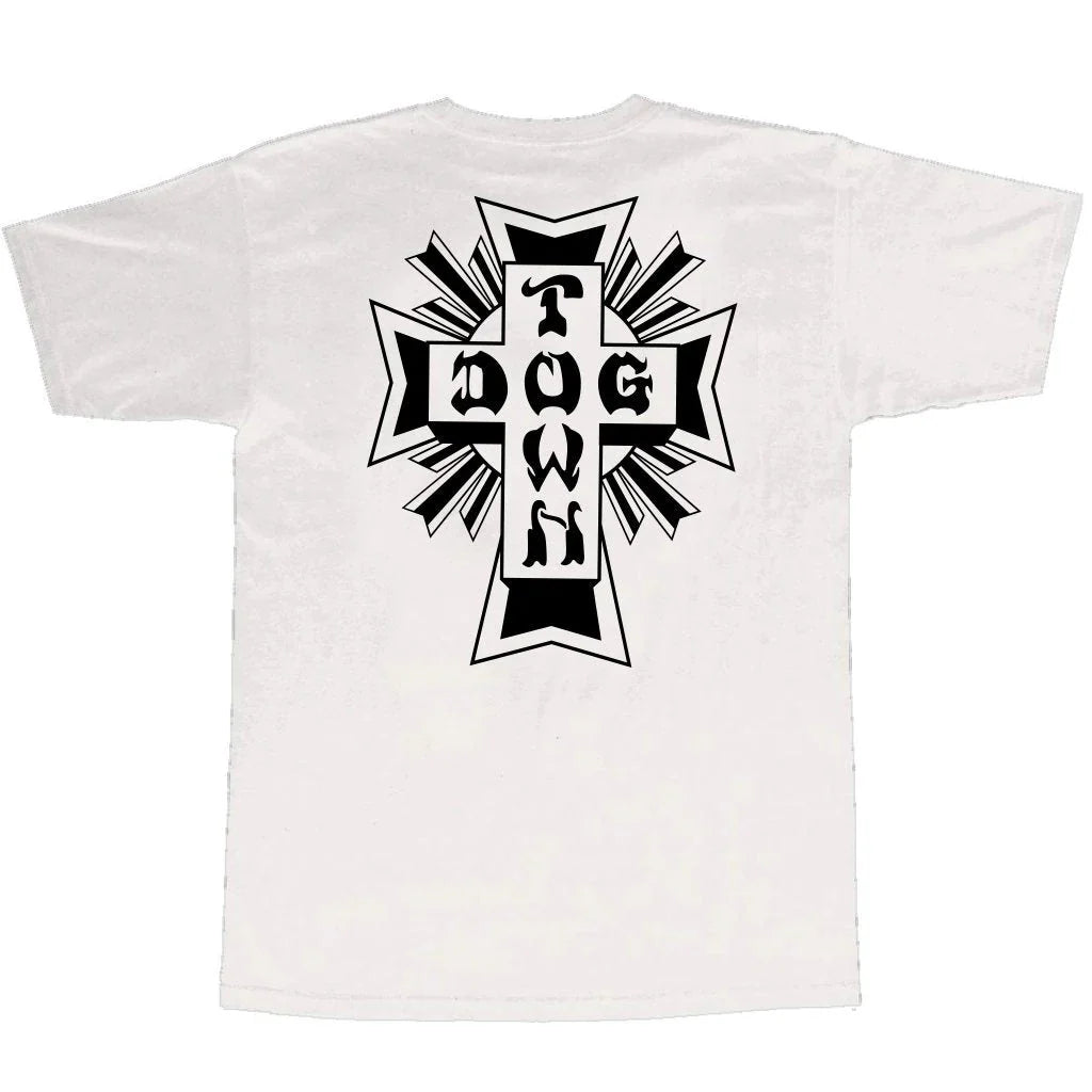 DOGTOWN CROSS LOGO TEE WHITE