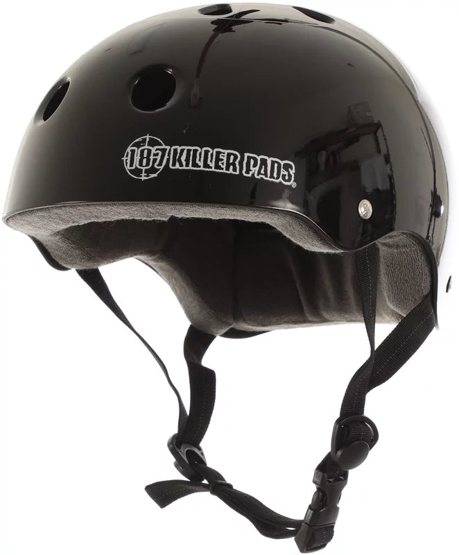 187 KILLER PADS PRO SKATE HELMET BLACK GLOSSY
