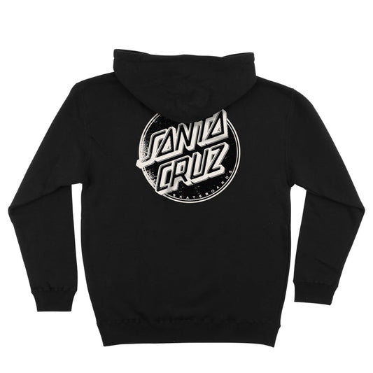 SANTA CRUZ CONTRA DOT PULL OVER HOODED HEAVYWEIGHT SWEATSHIRT BLACK