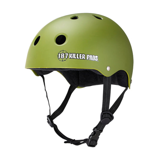 187 KILLER PADS PRO SKATE HELMET WITH SWEAT SAVER LINER ARMY GREEN