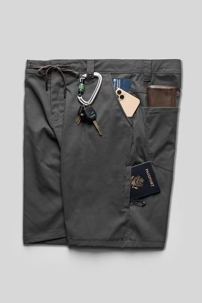 686 SHORT HYBRIDE EVERYWHERE POUR HOMMES - COUPE RELAXÉE - CHARBON