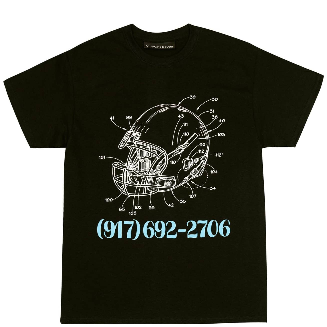 917 FOOTBALL TEE SHIRT BLACK