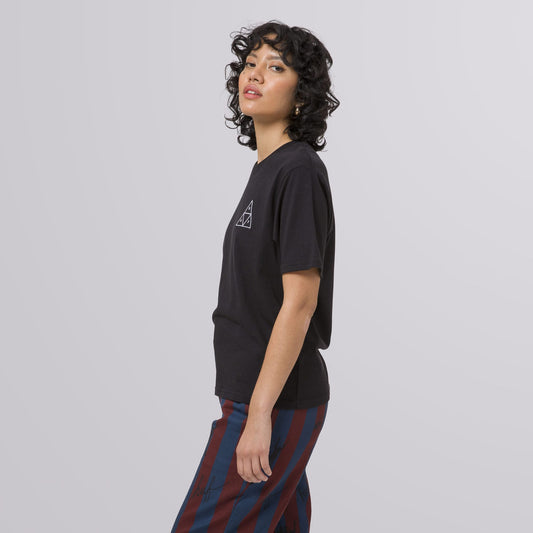 HUF EMBROIDERED TRIPLE TRIANGLE SHORT SLEEVE RELAX BLACK
