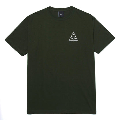HUF ESSENTIALS TRIPLE TRIANGLE SHORT SLEEVE TEE FOREST GREEN