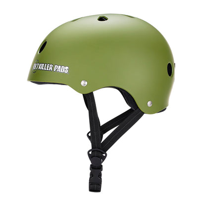 187 KILLER PADS PRO SKATE HELMET WITH SWEAT SAVER LINER ARMY GREEN