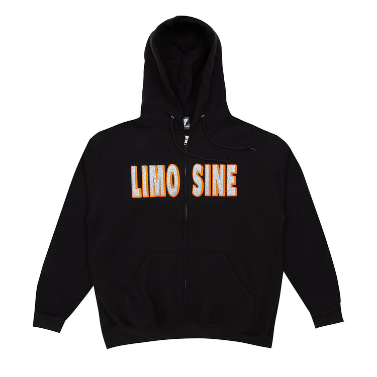 LIMOSINE SPARKLE ZIP UP HOODIE BLACK