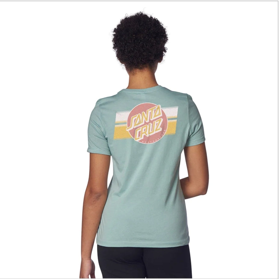 SANTA CRUZ SUNDOWN DOT SHORT SLEEVE RELAXED CREW T-SHIRT DUSTY BLUE