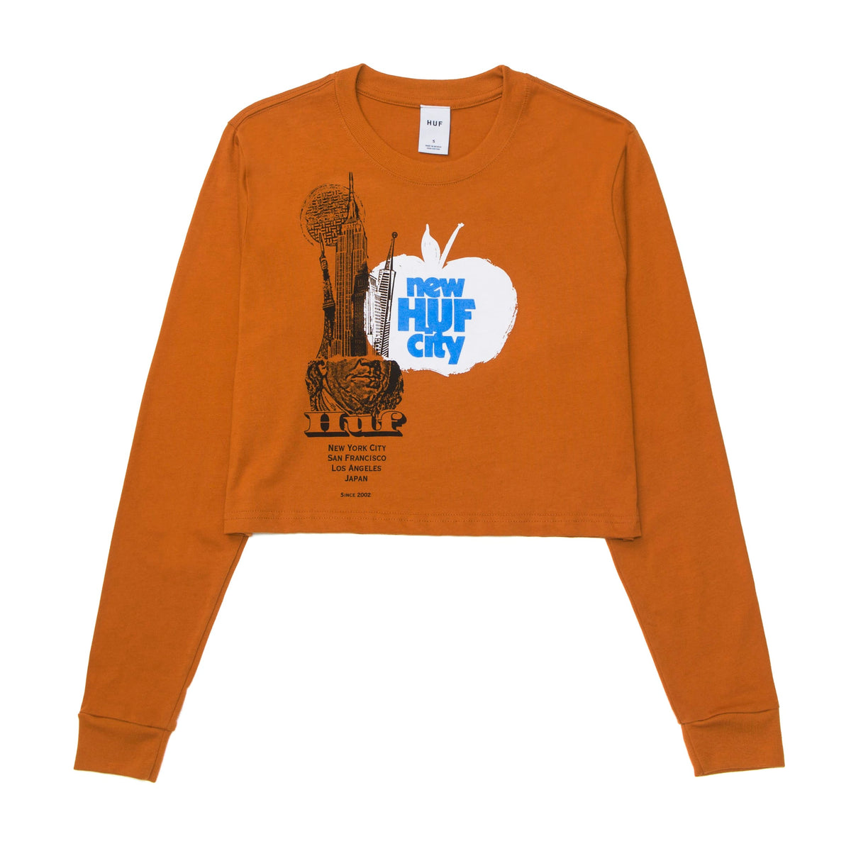 HUF THE CITY T-SHIRT COURT À MANCHES LONGUES ORANGE BRÛLÉ – Rumor