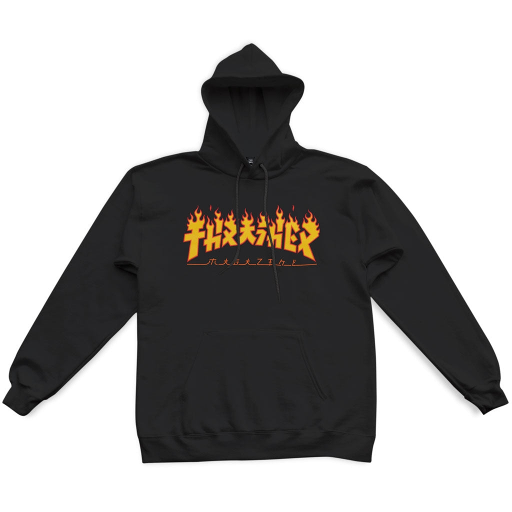 THRASHER GODZILLA FLAME SWEAT À CAPUCHE NOIR