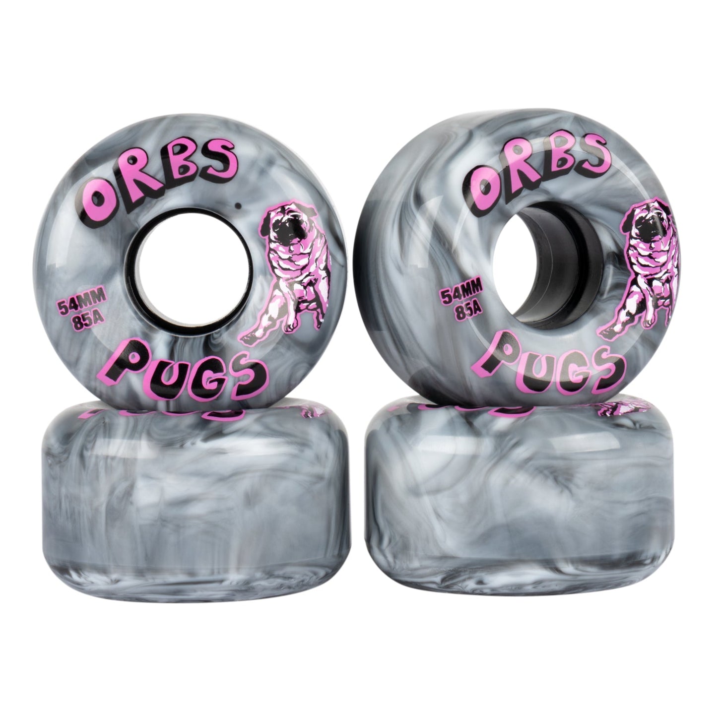 ROUES ORBS PUGS 85A 54MM Noir/ROSE