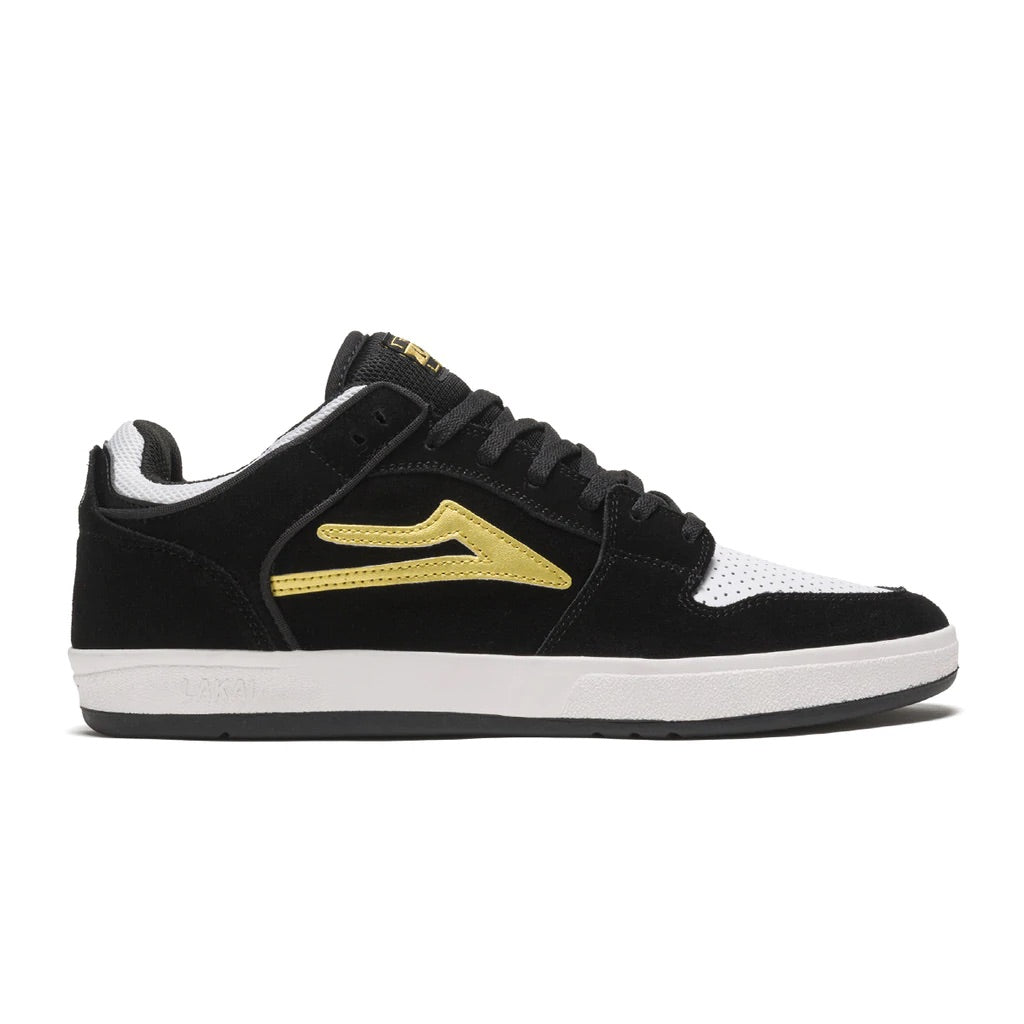 LAKAI TELFORD LOW SHOE BLACK/GOLD SUEDE