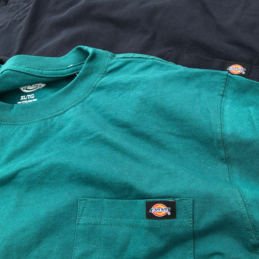 DICKIES HEAVYWEIGHT CREW LONG SLEEVE CHEST POCKET DARK NAVY