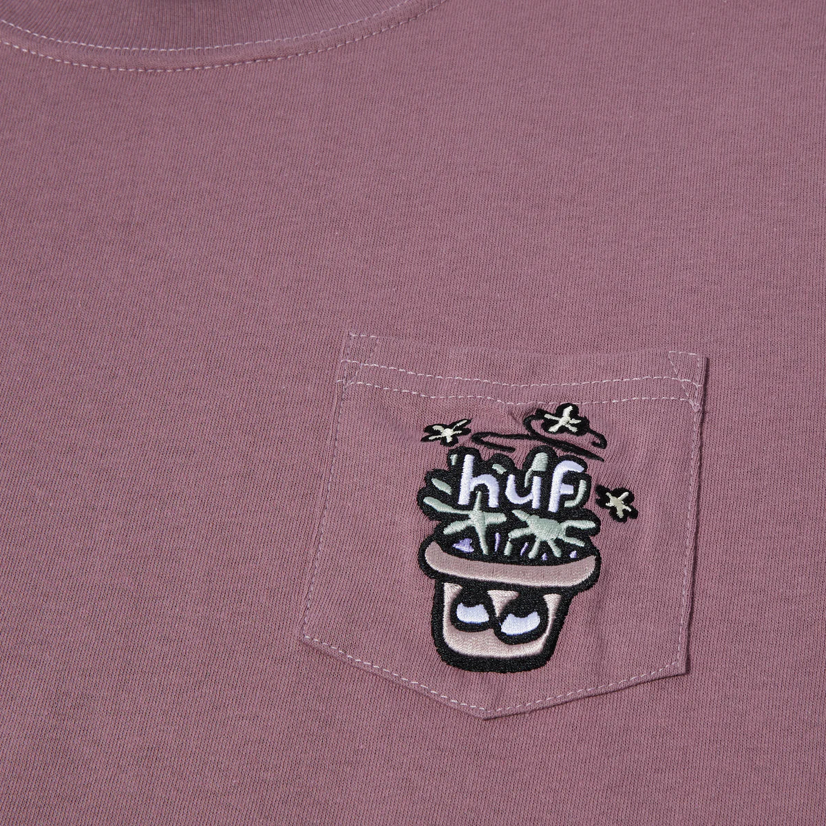 HUF POT HEAD SS POCKET TEE MAUVE