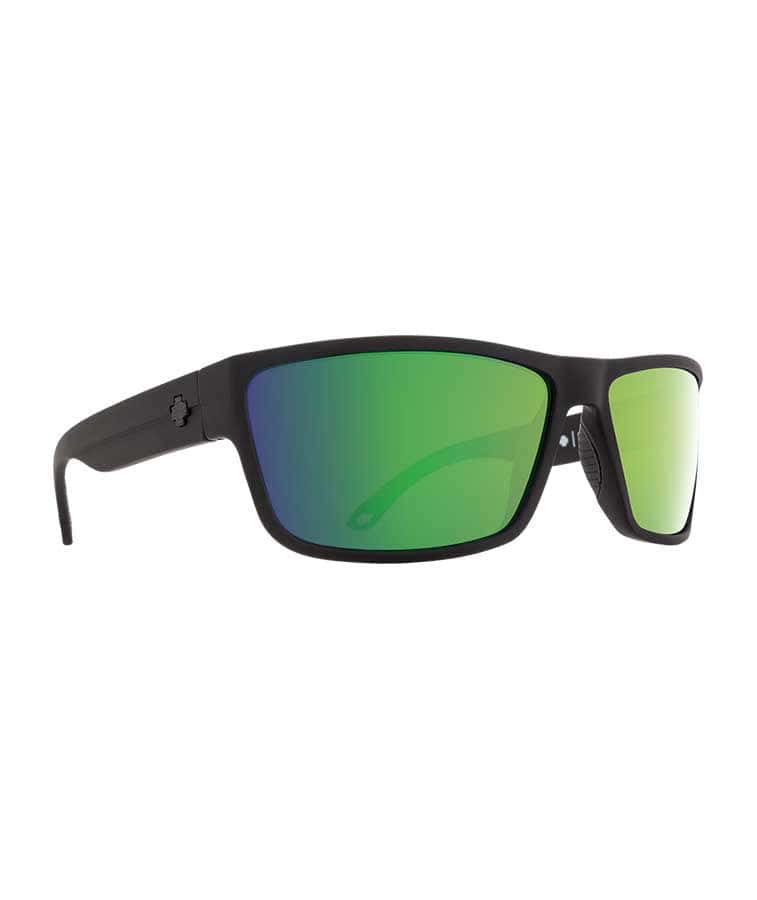 SPY ROCKY SOFT MATTE BLACK HAPPY BRONZE POLAR WITH GREEN SPECTRA MIRROR