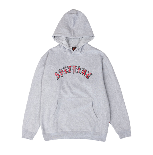 SPITFIRE OLD E CUSTOM PULLOVER HOODED SWEATSHIRT EMBROIDERY GREY HEATHER