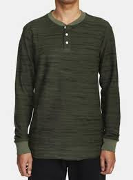 RVCA LUSH HENLEY MANCHES LONGUES OLIVE
