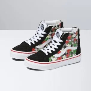 VANS TODDLERS SKATE HIGH ZIP SHOE STRAWBERRY GINGHAM