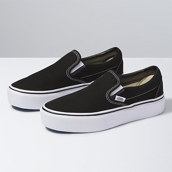 VANS CLASSIC SLIP ON PLATEFORMES NOIR BLANC