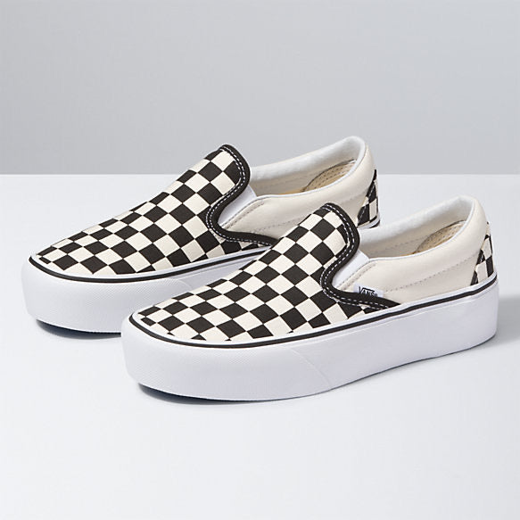 VANS CLASSIC SLIP-ON PLATEFORMES NOIR BLANC DAMIER