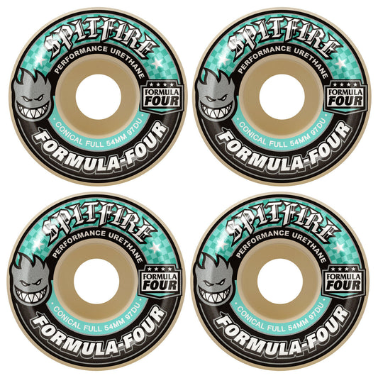 SPITFIRE F4 CONICAL FULL WHEELS TEAL 97A