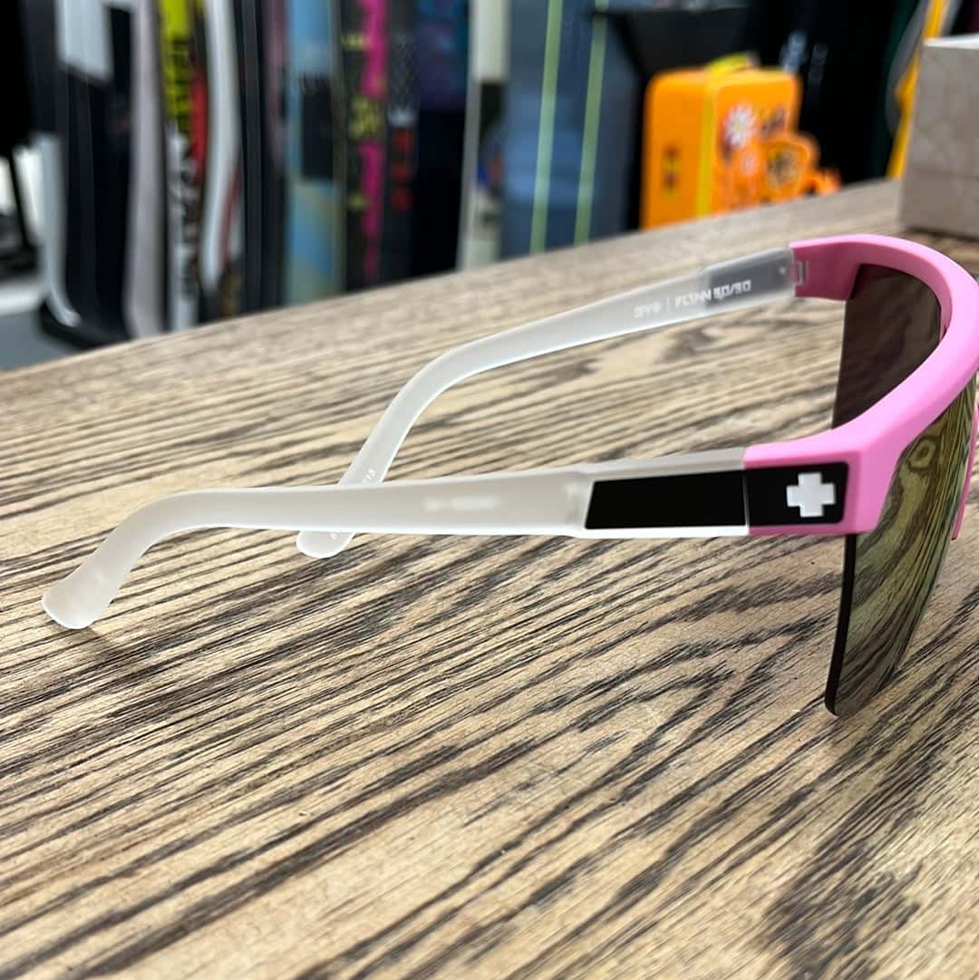 SPY FLYNN 5050 ROSE MAT BLANC TRANSLUCIDE MAT - LENTILLE MIROIR ROSE HAPPY BRONZE