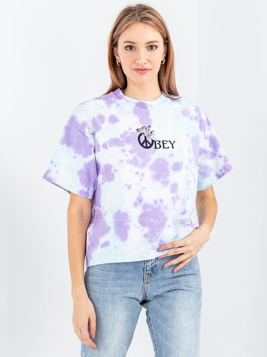 OBEY PEACE ANGEL CUSTOM CROP SILK SOFT CLOUDY