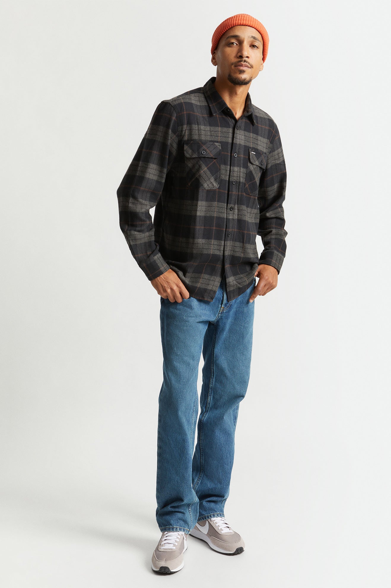 BRIXTON BOWERY FLANELLE NOIR/CHARBON