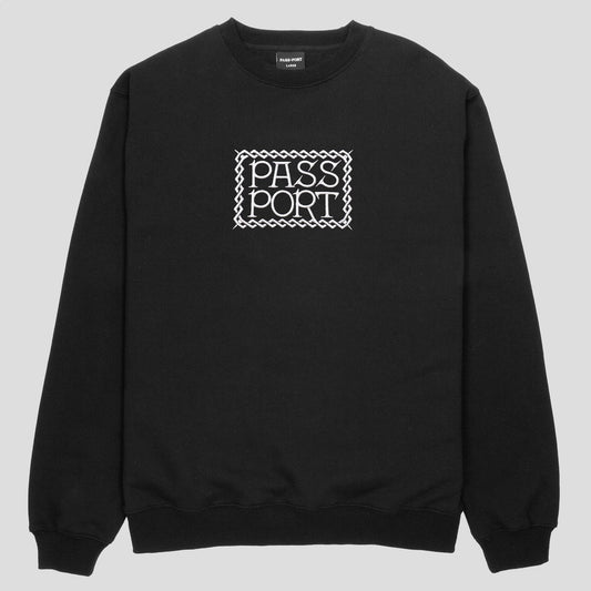 PASSPORT INVASIVE EMBROIDERED SWEATER BLACK