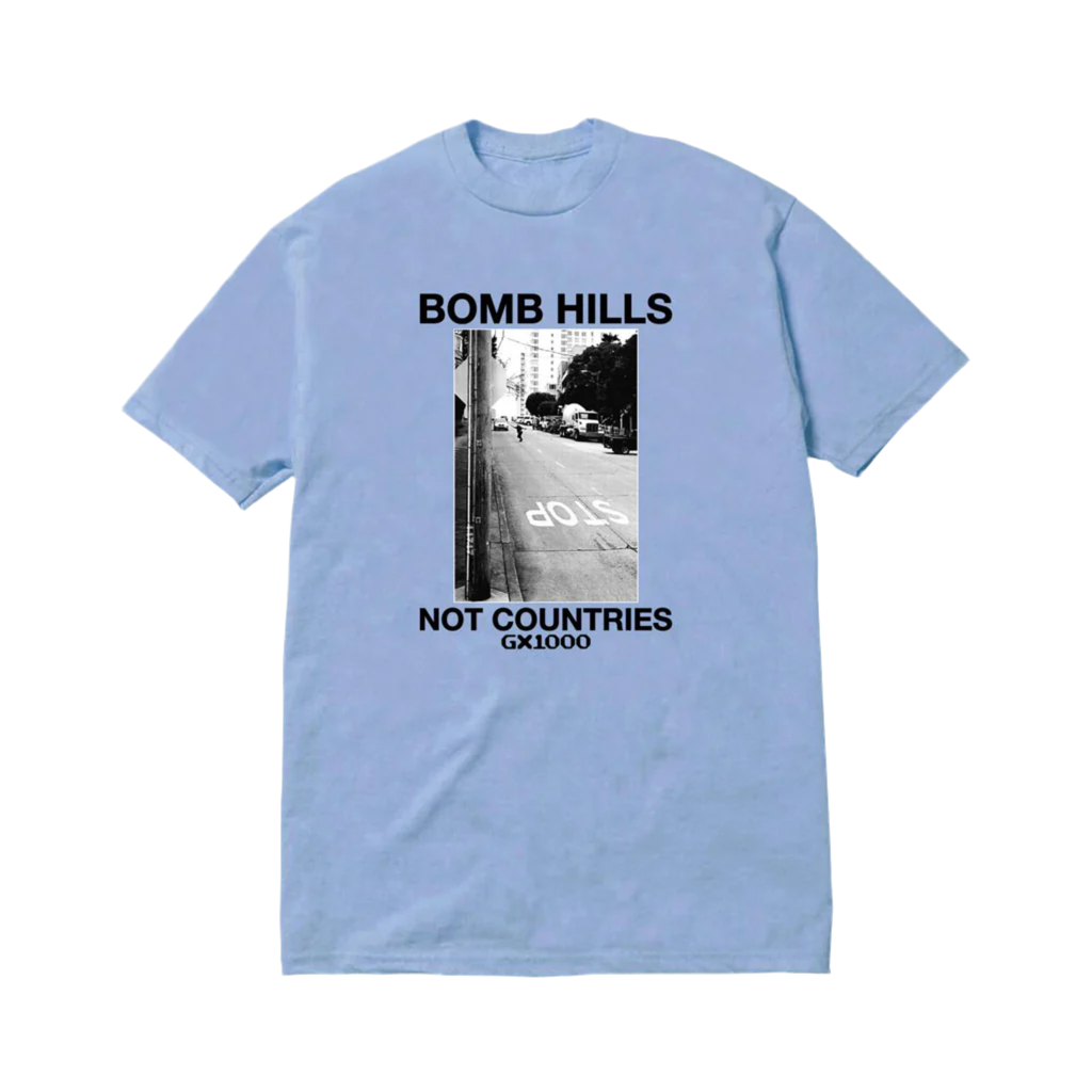 GX1000 BOMB HILLS NOT COUNTRIES TEE POWDER BLUE