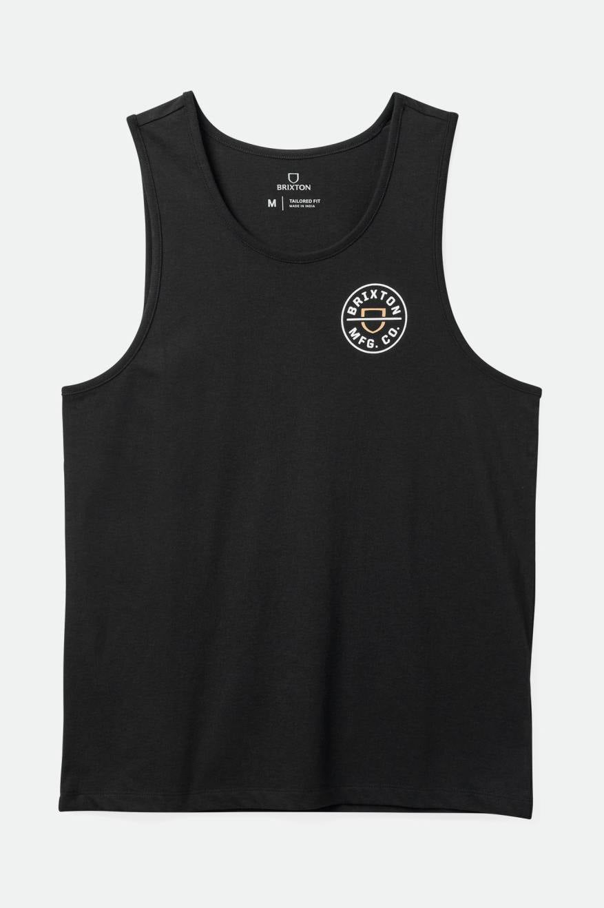 BRIXTON CREST TANK TOP BLACK/APRICOT CRUSH/WHITE