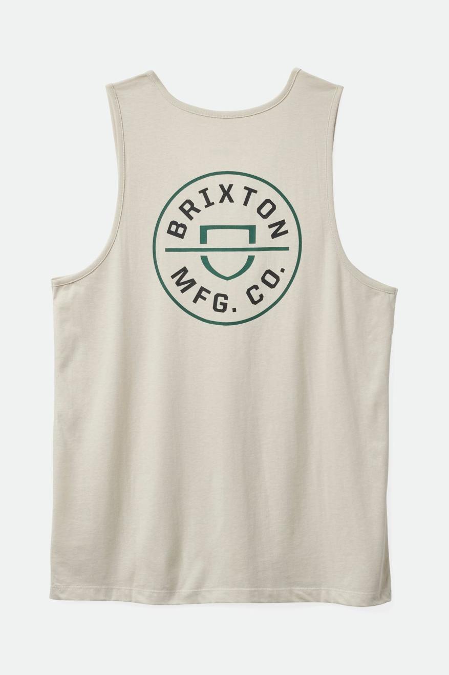 BRIXTON CREST TANK TOP BEIGE/TREKKING GREEN/BLACK