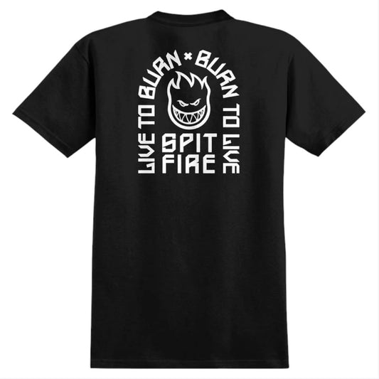 SPITFIRE LIVE TO BURN ARCH II TEE BLACK