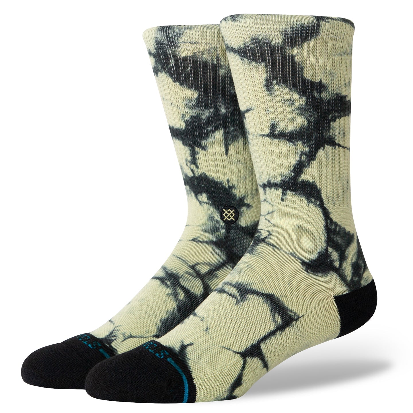 STANCE WELL WORN CREW SOCKS GREEN BLACK