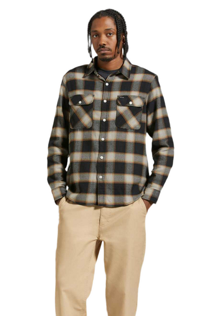 BRIXTON 20TH ANNIVERSARY BOWERY FLANNEL BLACK/CREAM